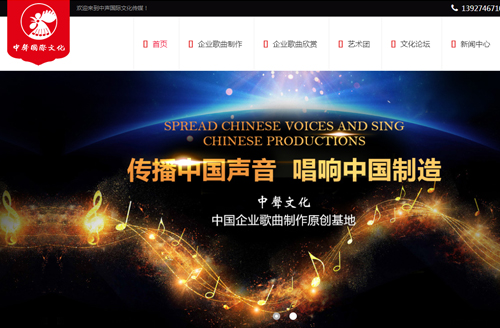 中声国际文化传媒网站设计开发